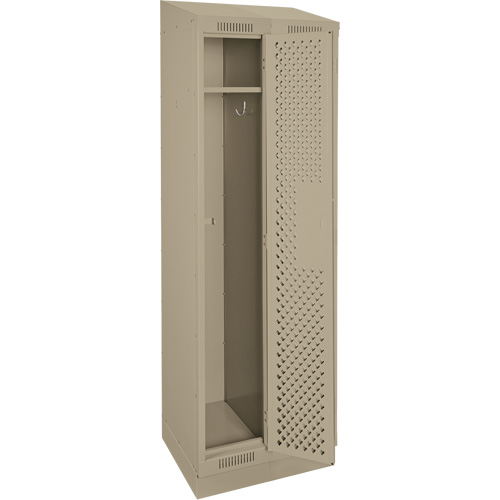 Clean Line Lockers, Bank of 2, 24" x 12" x 82", Steel, Beige, Rivet (Assembled), Perforated Ottawa Fastener Supply