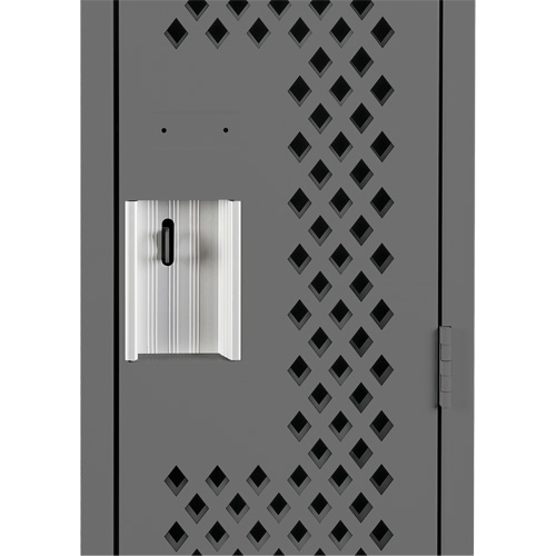Clean Line Lockers, 12" x 15" x 72", Steel, Charcoal, Rivet (Assembled), Perforated Ottawa Fastener Supply
