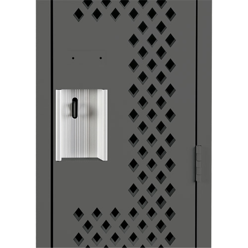 Clean Line Lockers, Bank of 2, 24" x 15" x 72", Steel, Charcoal, Rivet (Assembled), Perforated Ottawa Fastener Supply
