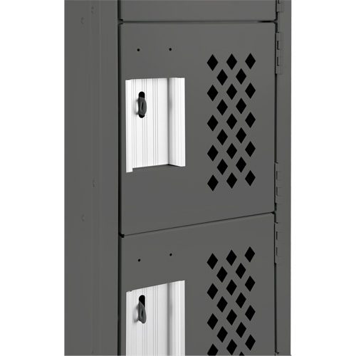 Assembled Lockerettes Clean Line Perforated Economy Lockers, 6 -tier, Bank of 3, 18" x 72" x 12", Steel Ottawa Fastener Supply