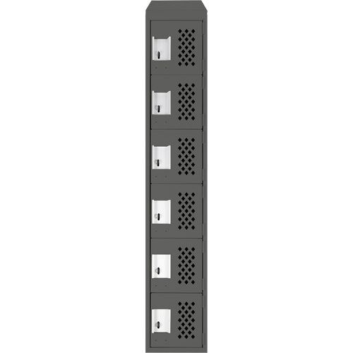 Clean-Line Perforated Lockerette, 6 -tier, 12" x 72" x 12", Steel Ottawa Fastener Supply