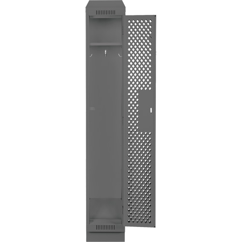 Clean Line Lockers, 12" x 12" x 82", Steel, Charcoal, Rivet (Assembled), Perforated Ottawa Fastener Supply