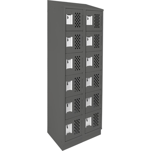 Clean-Line Perforated Lockerette, 6 -tier, Bank of 2, 12" x 72" x 12", Steel Ottawa Fastener Supply