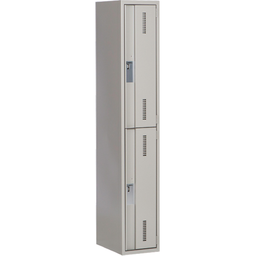 Concorde Heavy-Duty Lockers, 2 -tier, 12" x 18" x 72", Steel, Grey, Welded (Assembled) Ottawa Fastener Supply