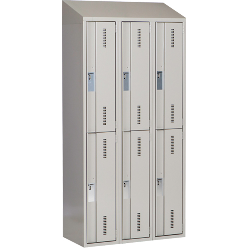 Concorde Heavy-Duty Lockers, 2 -tier, Bank of 3, 36" x 18" x 78", Steel, Grey, Welded (Assembled) Ottawa Fastener Supply
