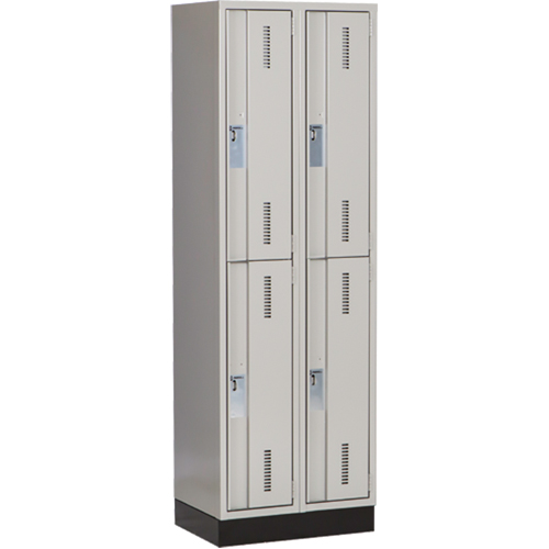 Concorde Heavy-Duty Lockers, 2 -tier, Bank of 2, 24" x 18" x 76", Steel, Grey, Welded (Assembled) Ottawa Fastener Supply