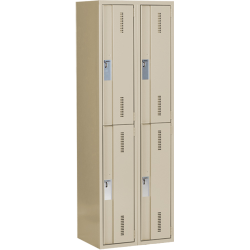 Casiers robustes Concorde, 2 niveaux, Bloc de 2, 24" x 18" x 72", Acier, Beige, Soud&eacute; (assembl&eacute;) Ottawa Fastener Supply
