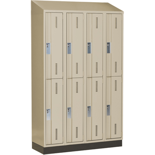 Concorde Heavy-Duty Lockers, 2 -tier, Bank of 4, 48" x 18" x 82", Steel, Beige, Welded (Assembled) Ottawa Fastener Supply