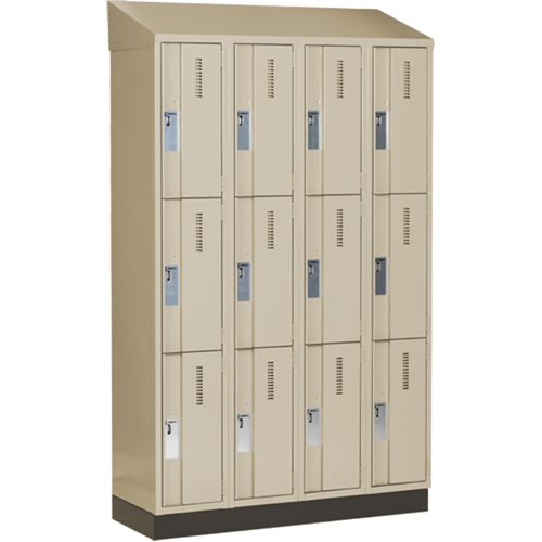 Casiers robustes Concorde, 3 niveaux, Bloc de 4, 48" x 18" x 82", Acier, Beige, Soud&eacute; (assembl&eacute;) Ottawa Fastener Supply