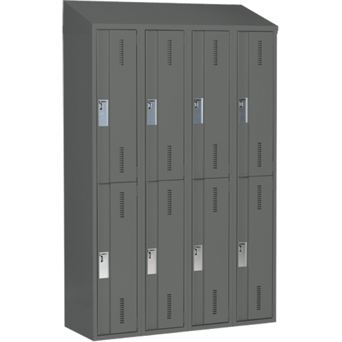 Casiers robustes Concorde, 2 niveaux, Bloc de 4, 48" x 18" x 78", Acier, Charbon, Soud&eacute; (assembl&eacute;) Ottawa Fastener Supply