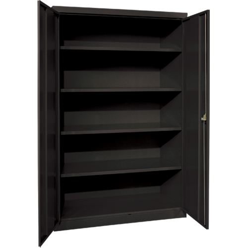 Deep Hi-Boy Storage Cabinet, Steel, 4 Shelves, 72" H x 36" W x 24" D, Black Ottawa Fastener Supply