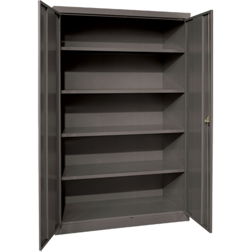 Deep Hi-Boy Storage Cabinet, Steel, 4 Shelves, 72" H x 36" W x 24" D, Charcoal Ottawa Fastener Supply