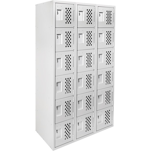 Clean Line Lockerettes, 6 -tier, Bank of 3, 18" x 72" x 12", Steel Ottawa Fastener Supply