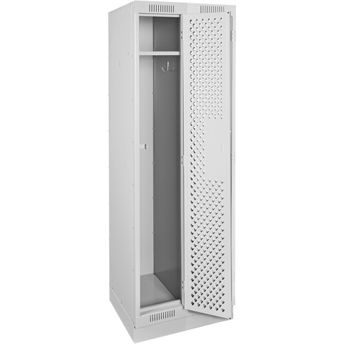 Clean Line Lockers, Bank of 2, 24" x 15" x 76", Steel, Grey, Rivet (Assembled), Perforated Ottawa Fastener Supply
