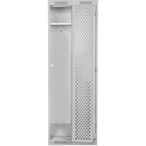 Clean Line Lockers, Bank of 2, 24" x 15" x 76", Steel, Grey, Rivet (Assembled), Perforated Ottawa Fastener Supply