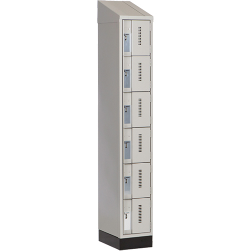 Concorde Heavy-Duty Lockers, 6 -tier, 12" x 18" x 82", Steel, Grey, Welded (Assembled) Ottawa Fastener Supply
