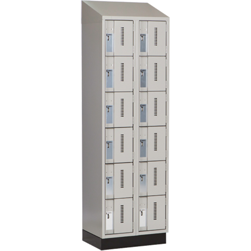 Concorde Heavy-Duty Lockers, 6 -tier, Bank of 2, 24" x 18" x 82", Steel, Grey, Welded (Assembled) Ottawa Fastener Supply