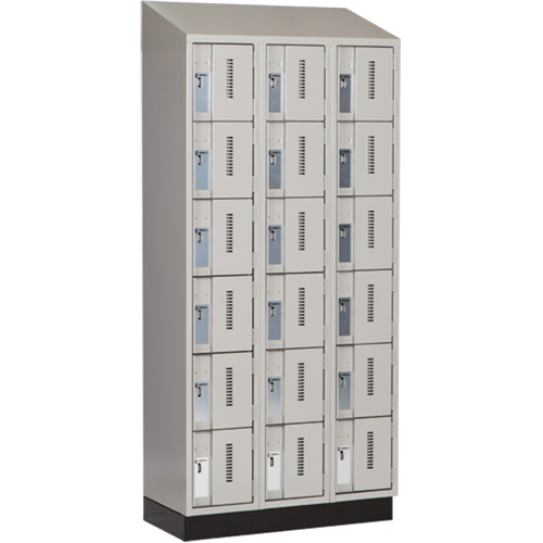 Concorde Heavy-Duty Lockers, 6 -tier, Bank of 3, 36" x 18" x 82", Steel, Grey, Welded (Assembled) Ottawa Fastener Supply