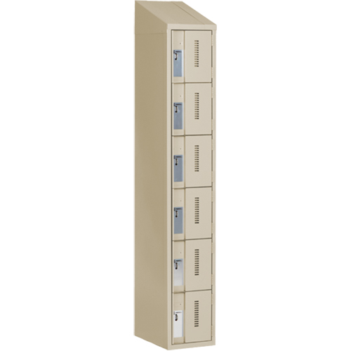 Concorde Heavy-Duty Lockers, 6 -tier, 12" x 18" x 78", Steel, Beige, Welded (Assembled) Ottawa Fastener Supply