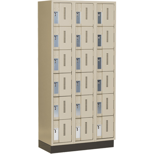 Casiers robustes Concorde, 6 niveaux, Bloc de 3, 36" x 18" x 76", Acier, Beige, Soud&eacute; (assembl&eacute;) Ottawa Fastener Supply