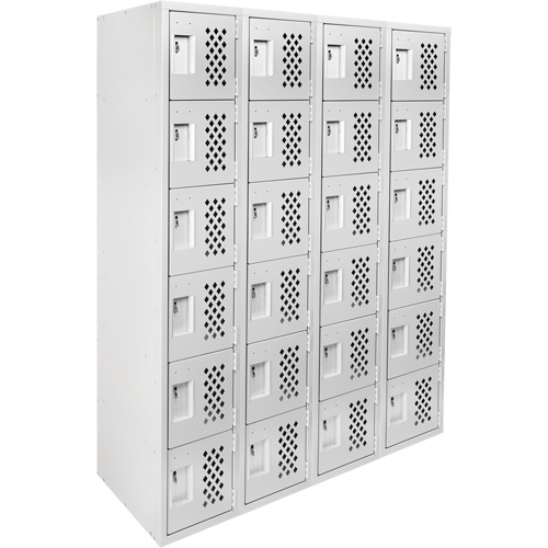 Clean Line Lockerettes, 6 -tier, Bank of 4, 18" x 72" x 12", Steel Ottawa Fastener Supply