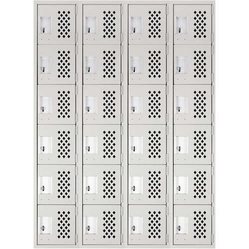 Clean Line Lockerettes, 6 -tier, Bank of 4, 18" x 72" x 12", Steel Ottawa Fastener Supply