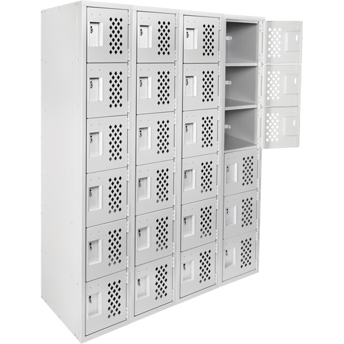 Clean Line Lockerettes, 6 -tier, Bank of 4, 18" x 72" x 12", Steel Ottawa Fastener Supply