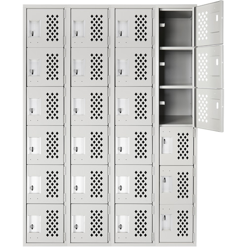 Clean Line Lockerettes, 6 -tier, Bank of 4, 18" x 72" x 12", Steel Ottawa Fastener Supply