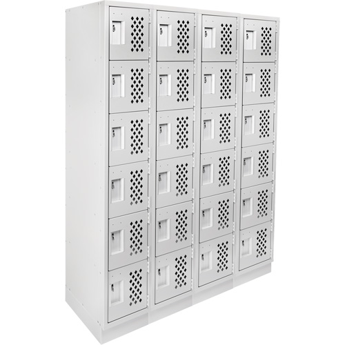 Assembled Clean Line Perforated Economy Lockers, 6 -tier, Bank of 4, 18" x 72" x 12", Steel Ottawa Fastener Supply
