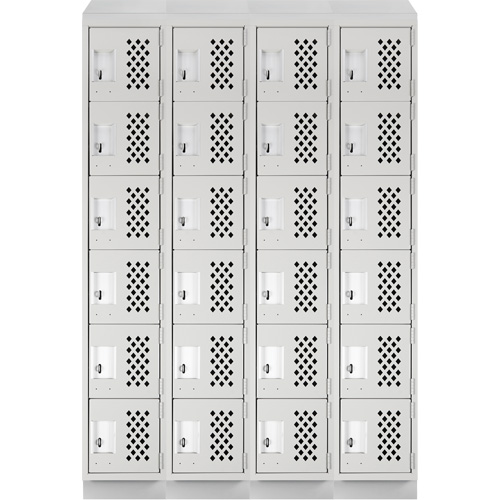 Assembled Clean Line Perforated Economy Lockers, 6 -tier, Bank of 4, 18" x 72" x 12", Steel Ottawa Fastener Supply