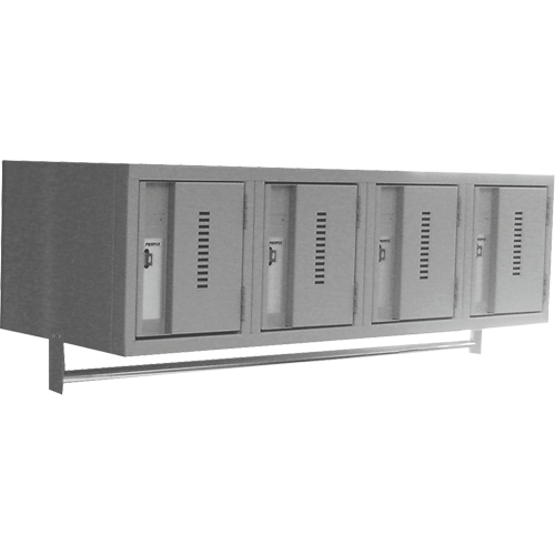Wall Hung Lockers - Heavy Duty, Bank of 4, 18" x 12" x 12", Steel Ottawa Fastener Supply