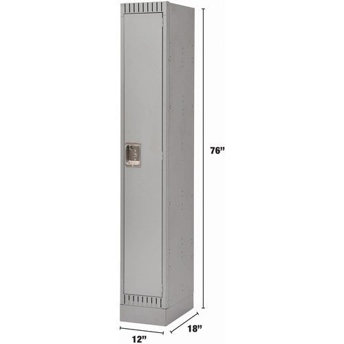 Lockers, 12" x 18" x 76", Steel, Grey, Knocked Down Ottawa Fastener Supply