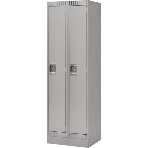 Lockers, Bank of 2, 24" x 18" x 76", Steel, Grey, Knocked Down Ottawa Fastener Supply