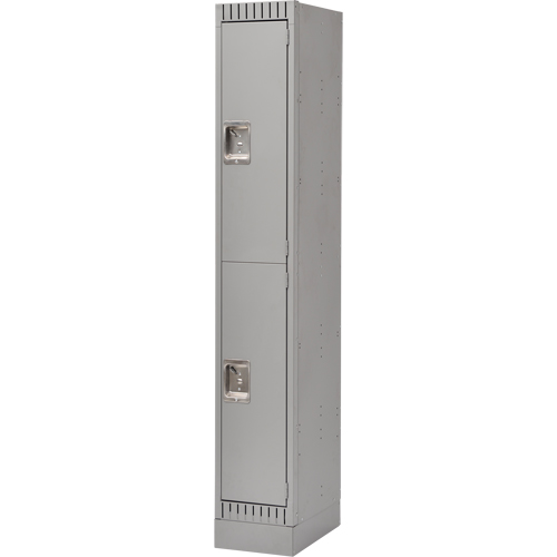 Assembled Lockers, 2 -tier, 12" x 18" x 72", Steel, Grey, Rivet (Assembled) Ottawa Fastener Supply