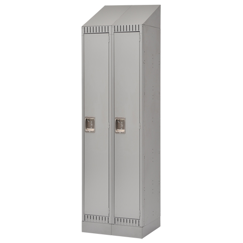 Assembled Lockers, Bank of 2, 24" x 18" x 72", Steel, Grey, Rivet (Assembled) Ottawa Fastener Supply