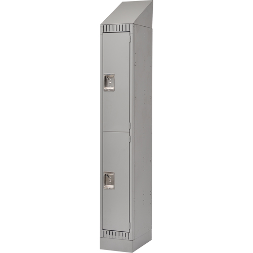 Lockers, 2 -tier, 12" x 18" x 86", Steel, Grey, Knocked Down Ottawa Fastener Supply