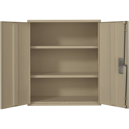 Lo-Boy Storage Cabinet, Steel, 2 Shelves, 40" H x 36" W x 18" D, Beige Ottawa Fastener Supply