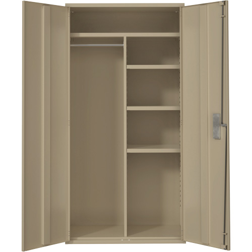 Combination Storage Cabinet, Steel, 6 Shelves, 72" H x 36" W x 18" D, Beige Ottawa Fastener Supply