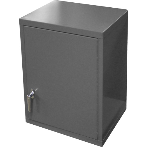 Wall-Mounted Cabinet, 27" H x 13-11/16" W x 18" D, 2 Shelves, Steel, Grey Ottawa Fastener Supply