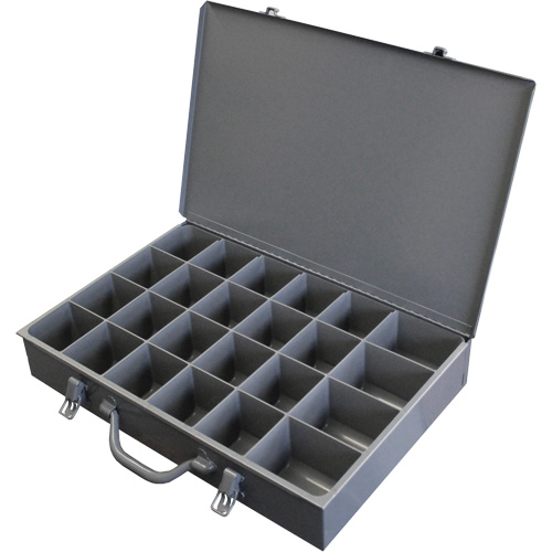 Steel Scoop Compartment Boxes, 17.875" W x 12" D x 3" H, 24 Compartments Ottawa Fastener Supply