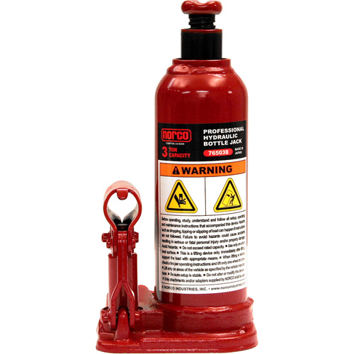 Bottle Jack, 3 Ton(s), Manual Hydraulic, 15-9/16" Raised Height Ottawa Fastener Supply