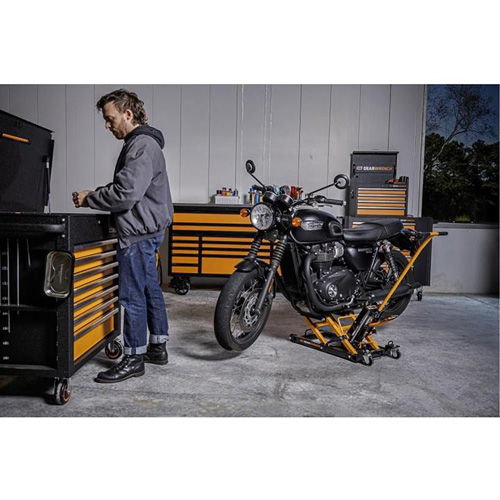 ATV and Motorcycle Jack, 0.75 Ton(s) Capacity, 4-2/3" Lowered, 14-1/2" Raised, Manual Hydraulic Ottawa Fastener Supply