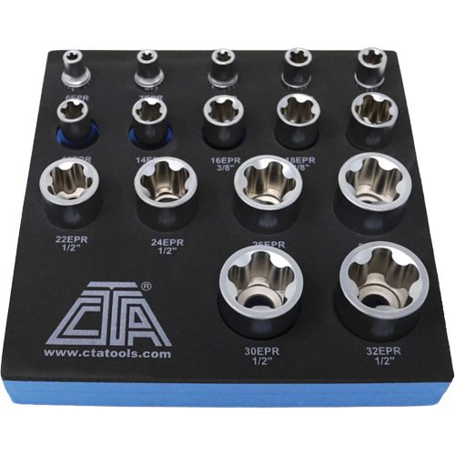 5-Point EPR Torx Socket Set, 16 Pieces, 1/4"/3/8"/1/2" Drive Size Ottawa Fastener Supply