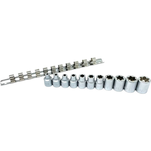 Flat-Cut E-"Star" Socket Set, 11 Pieces, 3/8" Drive Size Ottawa Fastener Supply