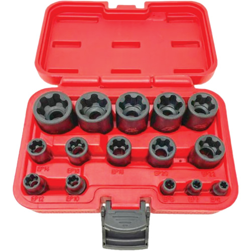 EP "Star" Plus Socket Set, 15 Pieces, 1/4"/3/8"/1/2" Drive Size Ottawa Fastener Supply