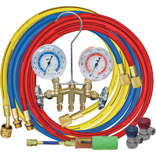 Manifold Gauge Set with Manual Couplers & Mini Dye Injector Ottawa Fastener Supply