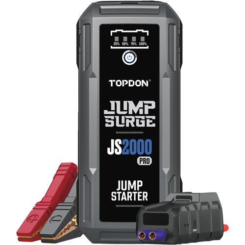 D&eacute;marreur de secours, banque d'alimentation et lampe de poche JumpSurge2000Pro &agrave; 2500 A de pointe Ottawa Fastener Supply