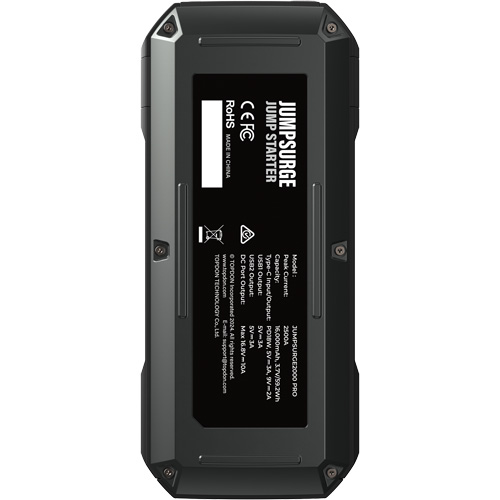 D&eacute;marreur de secours, banque d'alimentation et lampe de poche JumpSurge2000Pro &agrave; 2500 A de pointe Ottawa Fastener Supply