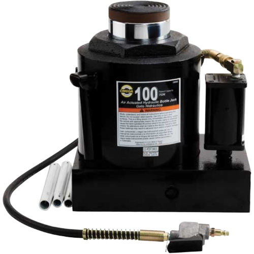 Air Actuated Bottle Jack, 100 Ton(s), Air Hydraulic/Manual Hydraulic, 17-22/25" Raised Height Ottawa Fastener Supply