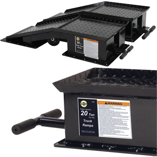 Heavy-Duty Truck Ramps with Long T-Handle, 40000 lbs. Capacity, 45" L, 13-1/2" W, 9-19/50" H Ottawa Fastener Supply
